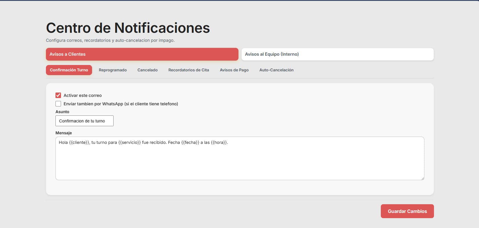 Centro de Notificaciones