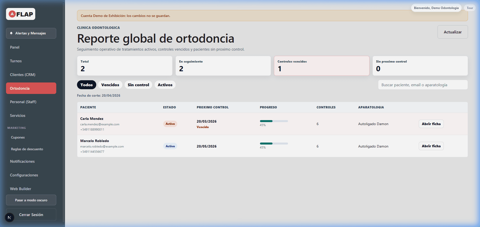 Reporte de ortodoncia